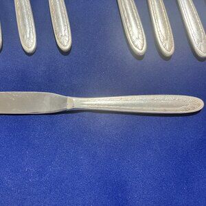 Antique Silverplate Knife set of 11 Unbranded Stainless Blades Circa 1940